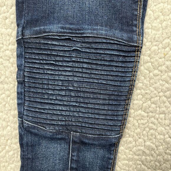 Hudson Moto Jeans Skinny Ankle Zip Pocket Dark Wash Denim Size 27 Y2K Streetwear - Picture 4 of 16